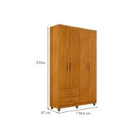Guarda Roupa Solteiro 4 Portas e 2 Gavetas Canadá Plus Cacau - Conquista - 2