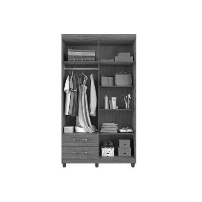 Guarda Roupa Solteiro Canadá Plus 4 Portas de Abrir 2 Gavetas Cinamomo-Off White MDF-MDP