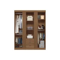 Guarda Roupa Solteiro 3 Portas 3 Gavetas c/ Espelho 3.3 Aurora Jatoba - Santos Andirá - 9