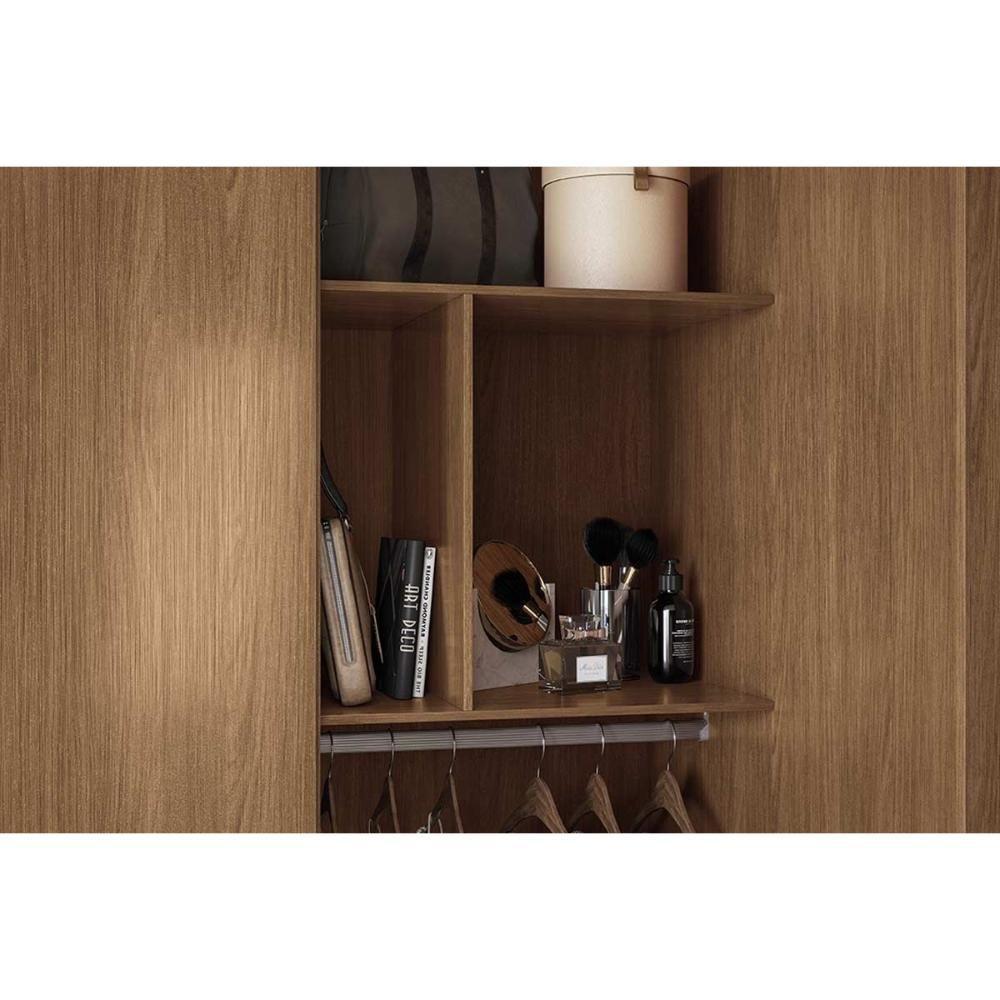 Guarda Roupa Solteiro 3 Portas 3 Gavetas c/ Pés 3.3 Aurora jatoba/Areia - Santos Andirá - 8