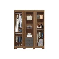Guarda Roupa Solteiro 3 Portas 3 Gavetas c/ Pés 3.3 Aurora jatoba/Areia - Santos Andirá - 6