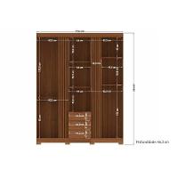 Guarda Roupa Solteiro 3 Portas 3 Gavetas c/ Pés 3.3 Aurora jatoba/Areia - Santos Andirá - 7