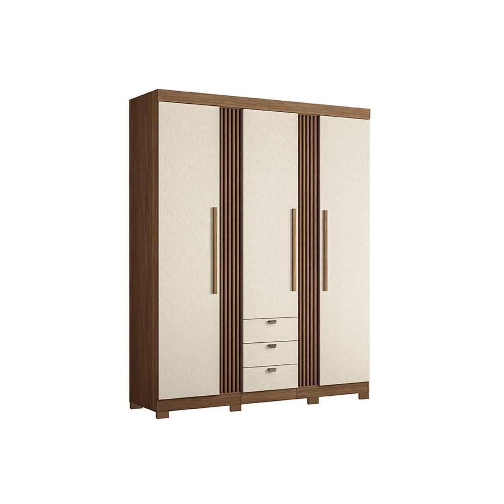 Guarda Roupa Solteiro 3 Portas 3 Gavetas c/ Pés 3.3 Aurora Jatoba - Santos Andirá - 4