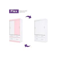 Guarda Roupa Solteiro 2 Portas de Correr e 4 Gavetas Briz BE25 Castanho/Off White - Henn