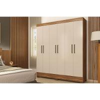 Guarda Roupa Solteiro 6 Portas e 2 Gavetas Verso - Amendola/Off White - Demóbile - 1