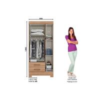 Guarda Roupa 3 Portas e 2 Gavetas c/ Pés Briz BE16 Branco - Henn - 5