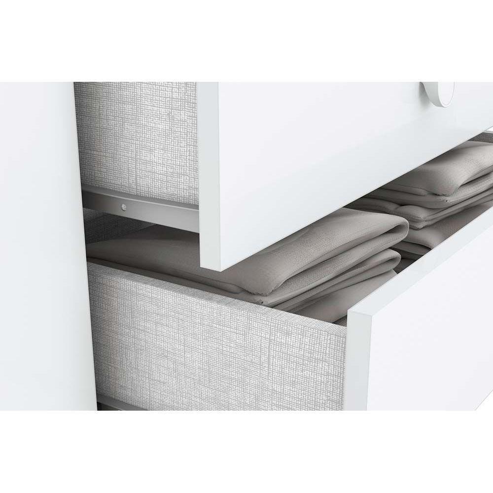 Guarda Roupa Bebê Bala de Menta c/ 3 Portas e 2 Gavetas Branco - Henn - 2