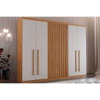 Guarda Roupa 6 Portas e 4 Gavetas Denver Naturale/Off White - Rufato - 1