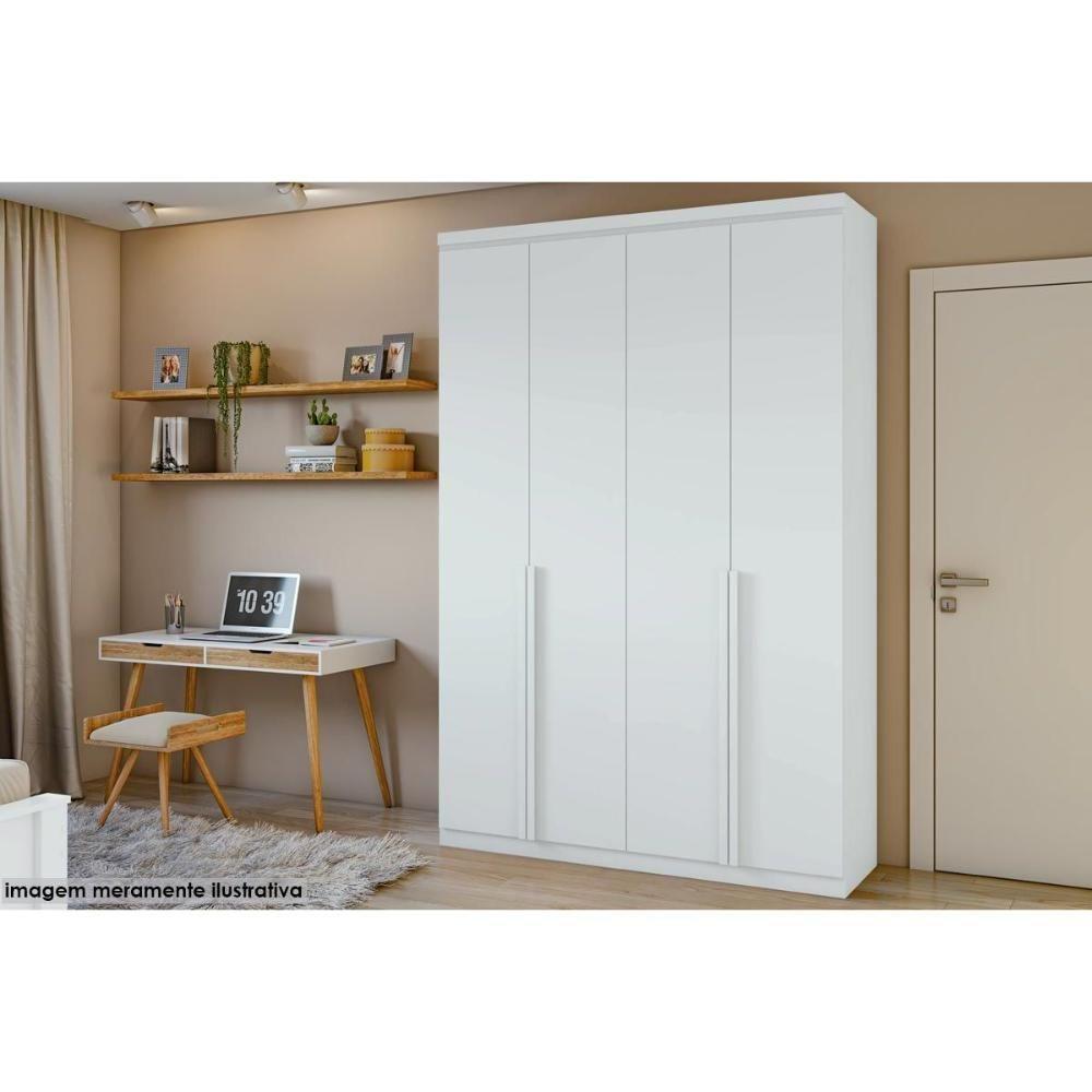 Guarda Roupa 4 Portas e 2 Gavetas Alonzo Plus Amendoa/Off White - Lopas - 3