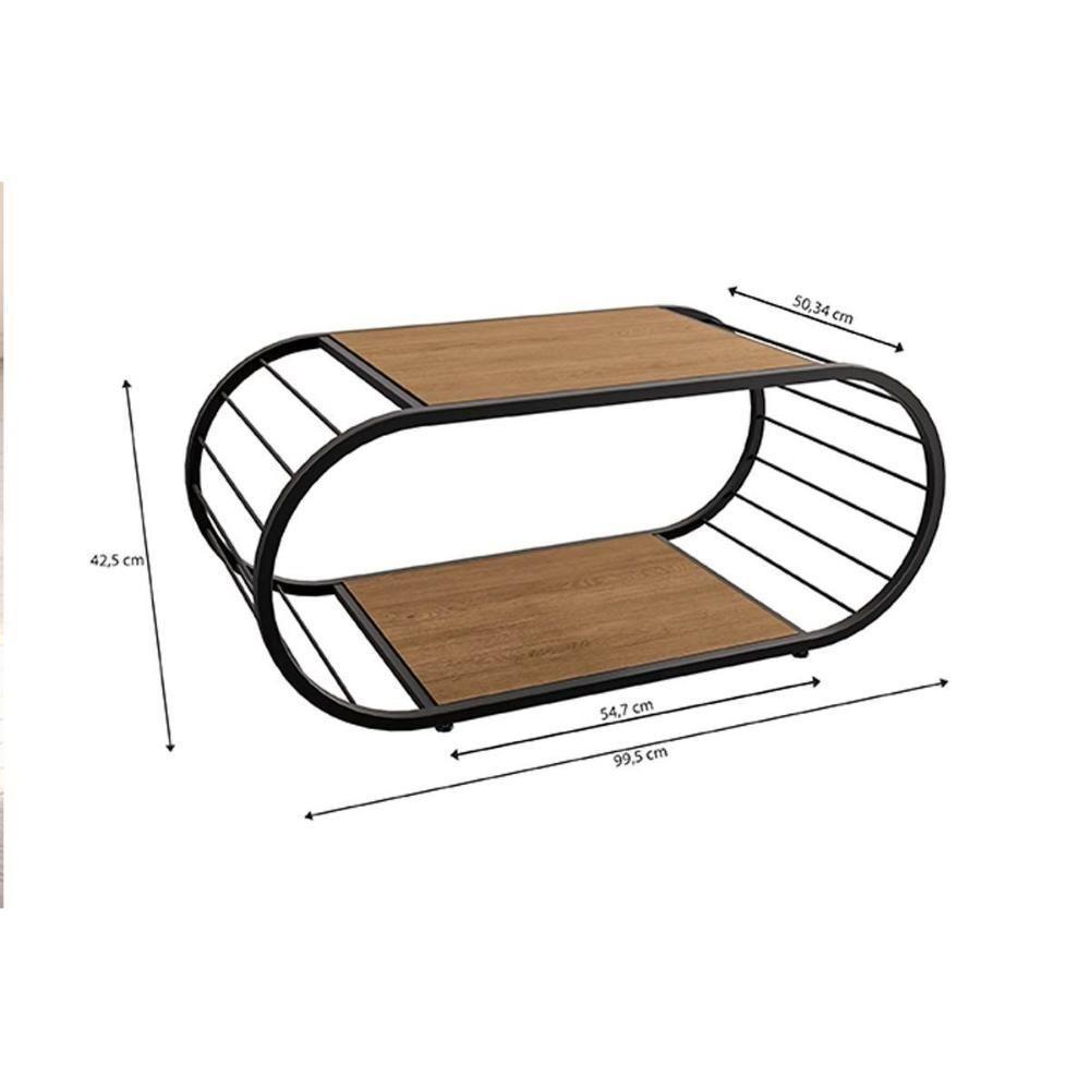 Mesa Centro Sala LI039 Freijó/Preto Fosco - Kappesberg - 4