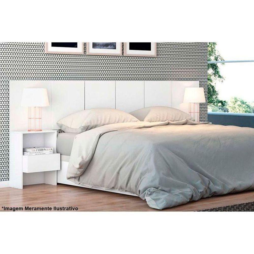 Painel Cama Box Madeirado Branco Casal Tulipa c/ 2 Mesas c/ 2 Gavetas Branco - Demóbile - 2