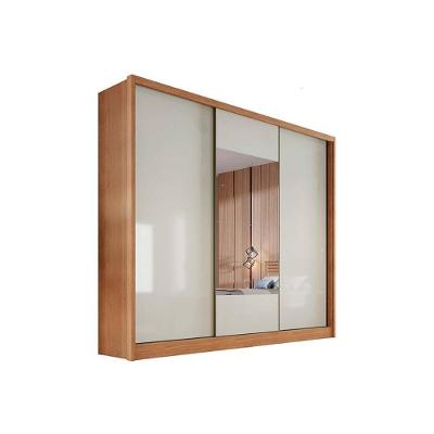 Guarda Roupa Casal 3 Portas de Correr 8 Gavetas Arezzo-Medelim Cumaru-Fendi MDF
