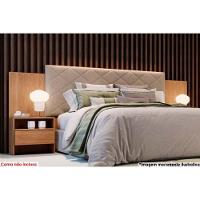 Painel Cama Box Madeirado Freijo Cumaru Casal Everest Plus 2 Mesas c/ 2 Gavetas Freijo Cumaru - Novo Horizonte - 1