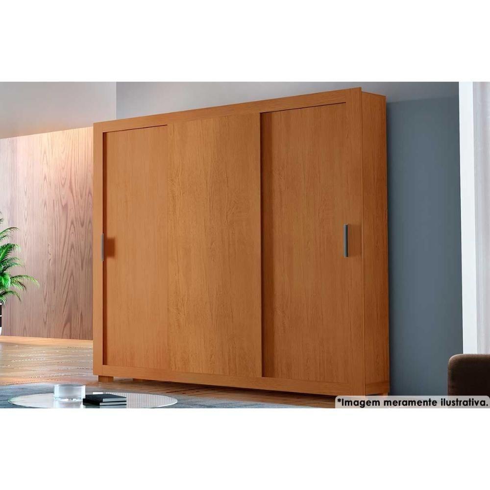 Guarda Roupa 3 Portas de Correr e 4 Gavetas c/ Pés Veneza Flex Naturalle/Ripado 3D - Rufato - 1