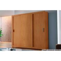 Guarda Roupa 3 Portas de Correr e 4 Gavetas c/ Pés Veneza Flex Naturalle/Ripado 3D - Rufato - 1