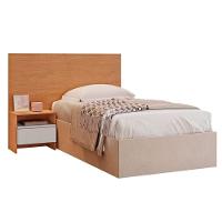 Painel Cama Box Madeirado - Prime 1 Mesa c/ 1 Gaveta Solteiro Freijo Cumaru Fendi - Novo Horizonte - 1