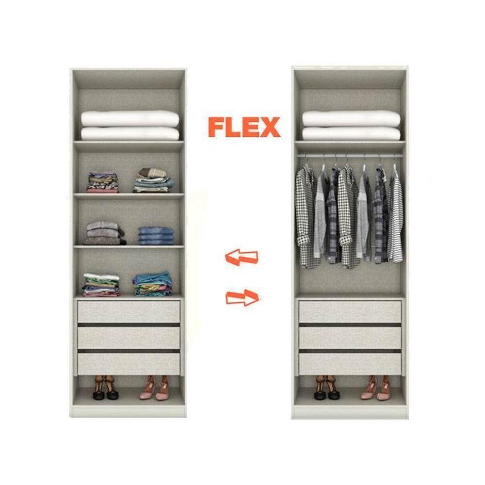 Módulo de Quarto Casal Guarda Roupa c/ 2 Portas e 3 Gavetas MC03 Seletto Areia - Henn - 3