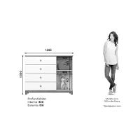 Quarto Infantil Completo Aconchego 2 Peças (1 Guarda Roupa + 1 Cômoda) QI81 Branco/Jequitiba - Henn - 6