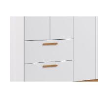 Guarda Roupa Bebê 4 Portas e 2 Gavetas Jujuba Nature/Branco - Permóbili Baby - 2