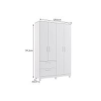 Guarda Roupa Bebê 4 Portas e 2 Gavetas Jujuba Nature/Branco - Permóbili Baby