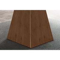 Mesa p/ Cozinha Luna c/ Tampo 90x90cm Flex Madeirado Vidro Canto Curvo - Imbuia/Ripado 3D/Off White - Rufato - 2