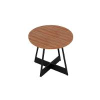 Mesa para Cozinha Átria 1594 Redonda Aço c/Tampo Madeirado Redondo 100cm Nogal/Freijo Rose - Carraro - 2