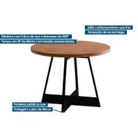 Mesa para Cozinha Átria 1594 Redonda Aço c/Tampo Madeirado Redondo 100cm Nogal/Freijo Rose - Carraro - 8