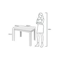 Mesa para Cozinha Athenas c/Tampo Madeirado 120x80cm Amendoa Clean - Lopas - 2