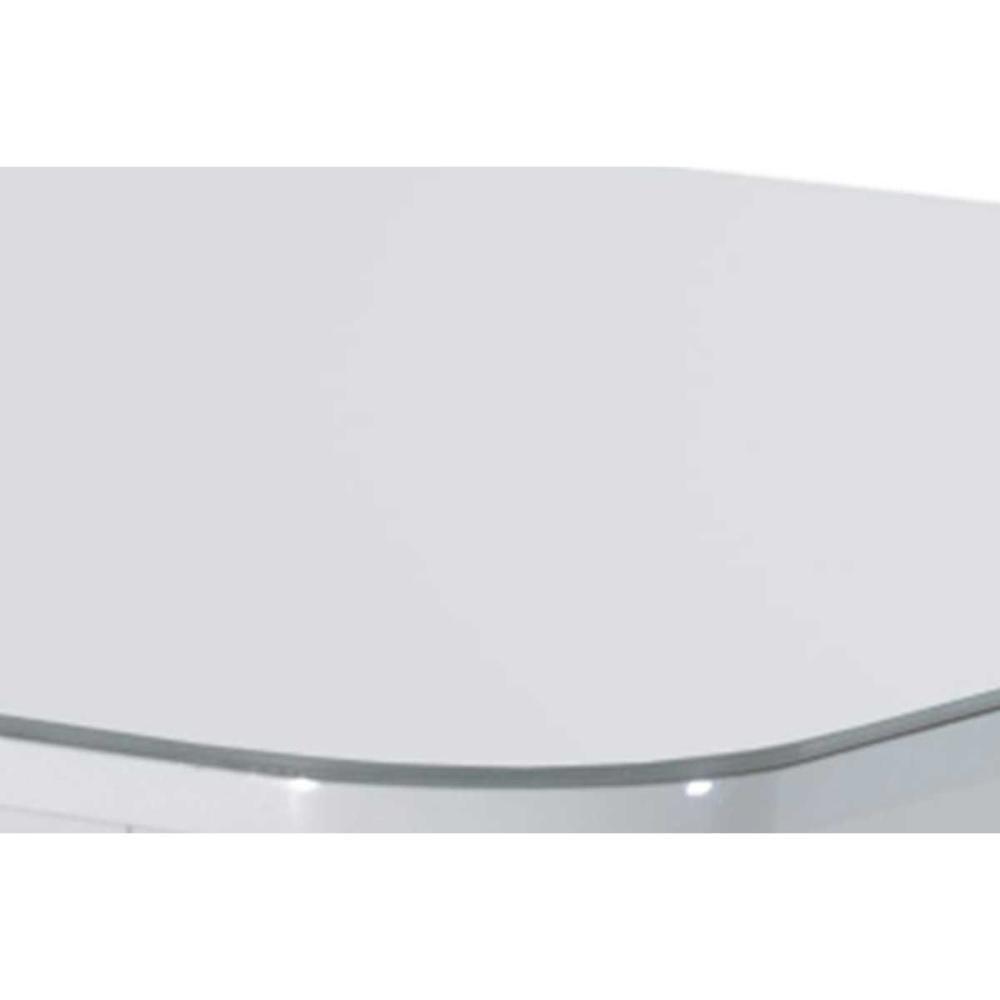 Mesa p/ Cozinha Berlim c/ Tampo 120x80cm Madeirado Vidro Canto Curvo - Imbuia/Off White - Rufato - 2