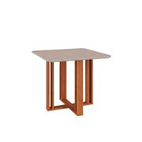 Mesa para Cozinha Flora c/Tampo Madeirado 94X94cm Cinamomo/Off White - Cimol - 1