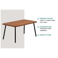 Mesa para Cozinha Stellar 1597 Aço c/Tampo Madeirado 160x90cm Petra/Rose - Carraro - 8