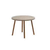 Mesa para Cozinha Stellar 1599 Aço c/Tampo Madeirado Redondo 100cm Petra/Rose - Carraro - 1