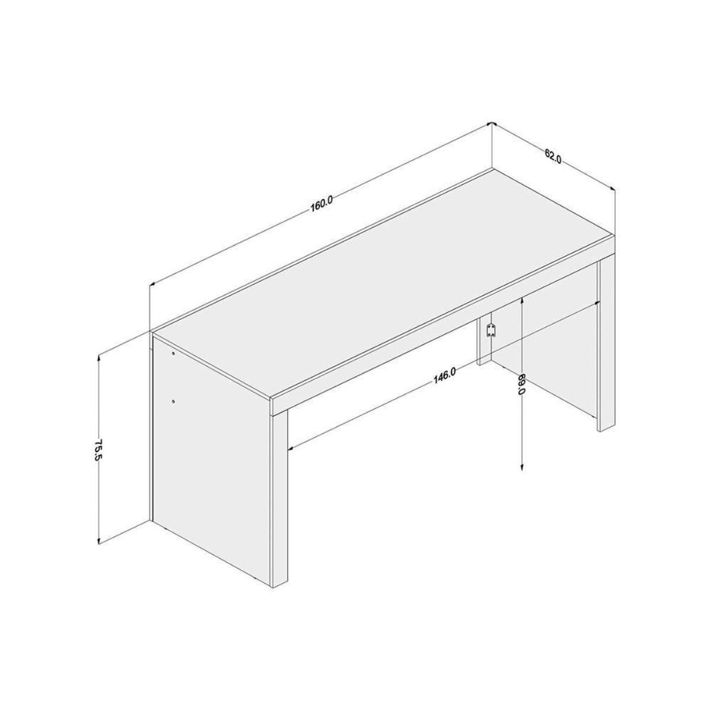 Mesa de Computador Office Branco - Politorno - 5