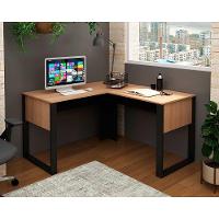 Mesa Multiuso Escritório Canto ME4181 Amêndoa/Preto - Tecno Mobili - 1