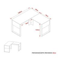 Mesa Multiuso Escritório Canto ME4181 Amêndoa/Preto - Tecno Mobili - 6