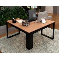 Mesa Multiuso Escritório Canto ME4181 Amêndoa/Preto - Tecno Mobili - 8