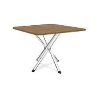 Mesa de Sala Jantar Volga c/ Tampo 90cm Cromada/Nogueira - Kappesberg - 1