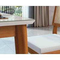 Mesa p/ Cozinha Monalisa c/ Tampo Madeirado Vidro 160x90cm Natural - Nesher