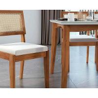 Mesa p/ Cozinha Monalisa c/ Tampo Madeirado Vidro 160x90cm Natural - Nesher - 5