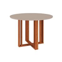 Mesa para Cozinha Flora c/Tampo Madeirado 109X109cm Cinamomo/Off White - Cimol - 1