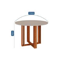 Mesa para Cozinha Flora c/Tampo Madeirado 109X109cm Cinamomo/Off White - Cimol - 2