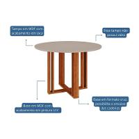 Mesa para Cozinha Flora c/Tampo Madeirado 109X109cm Cinamomo/Off White - Cimol - 3