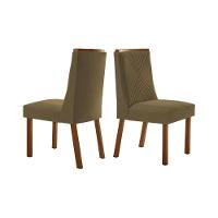 Cadeira Sala de Jantar Montreal Kit 2 Un Imbuia/Veludo Capuccino - Rufato - 1