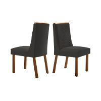 Cadeira Sala de Jantar Montreal Kit 2 Un Imbuia - Veludo Grafite - Rufato - 1