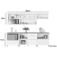 Cozinha Completa Marquesa 6 Peças ( 3 Aéreos + 3 Balcões) C6P42 Nature/Verde - Nesher - 10