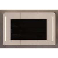 Painel Home p/TV até 75 Polegadas Atlas 100% MDF c/ Led 218x135cm Off White - DJ Móveis - 1