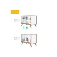 Quarto Infantil Completo Confete 2 Peças (1 Cômoda + 1 Berço) QI65 Branco/Jequitiba - Henn - 6