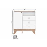 Quarto Infantil Completo Confete 2 Peças (1 Cômoda + 1 Berço) QI65 Branco/Jequitiba - Henn - 7