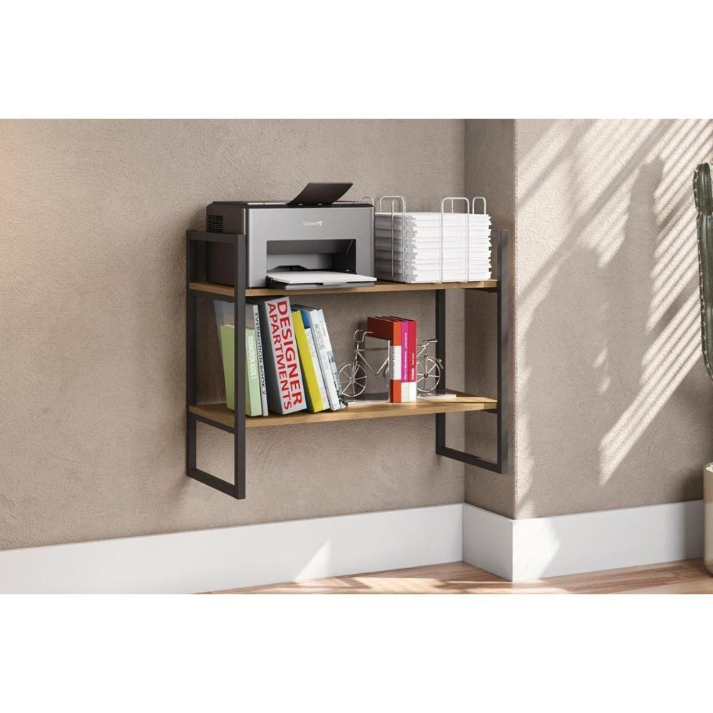 Escritório Completo Industrial 3 Peças (1 Escrivaninha, 2 Estantes) Freijo-preto - Kappesberg - 1