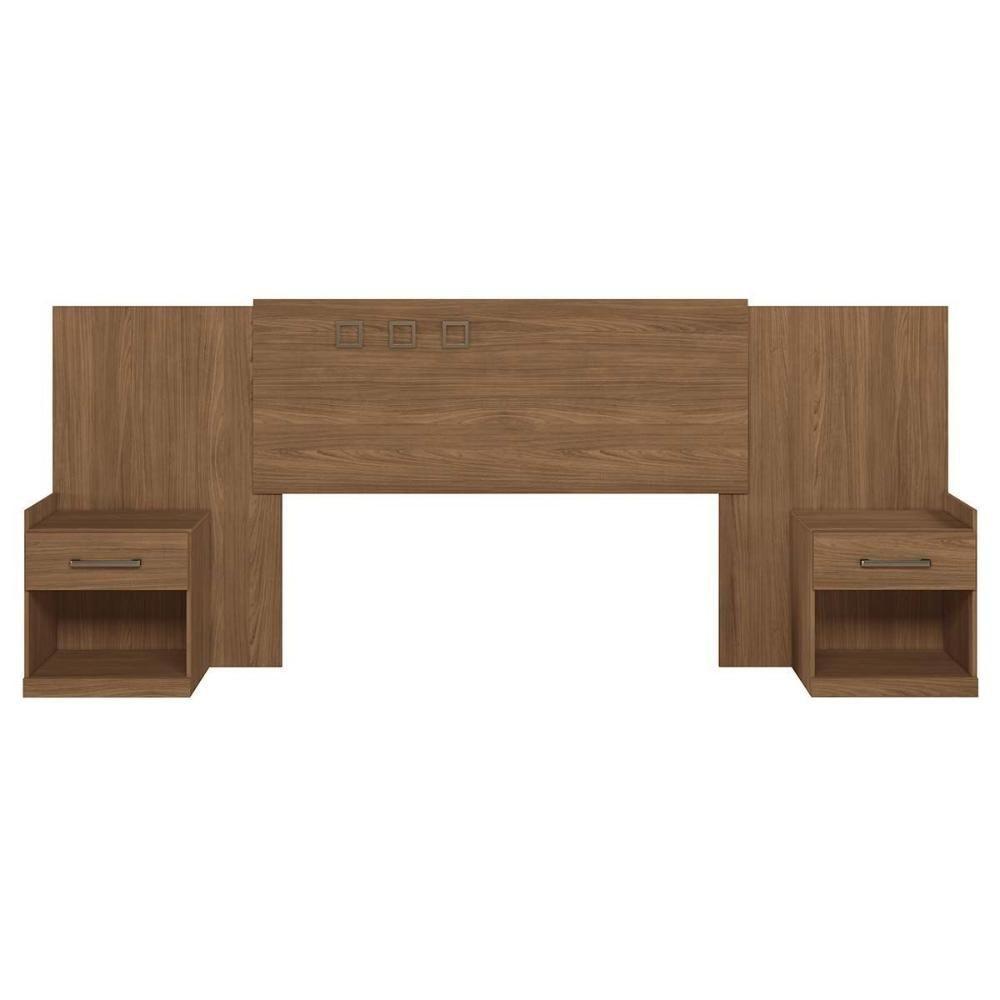 Painel Cama Box Madeirado Cor Jatoba Casal c/ Gavetas Plus Jatoba - Santos Andirá - 2